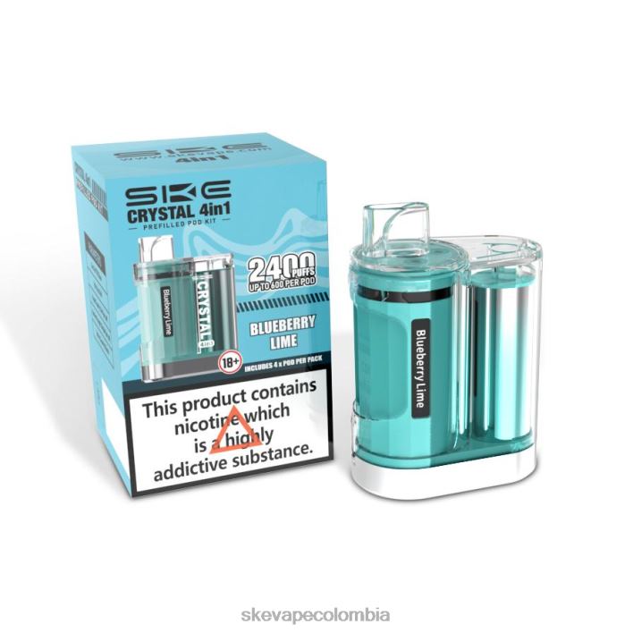 SKE Vape Refills - SKE cristal 2400 kit de cápsulas 4 en 1 lima arándano 82N466